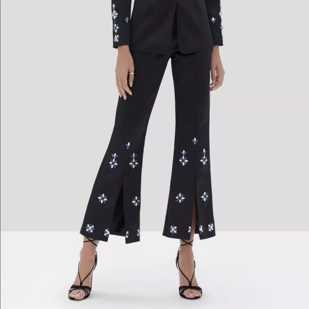 Alexis Lahn beaded split-hem cropped pants